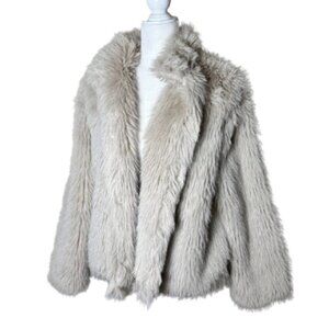 SAGE The Label Faux Fur Coat Jacket Lined Size Medium